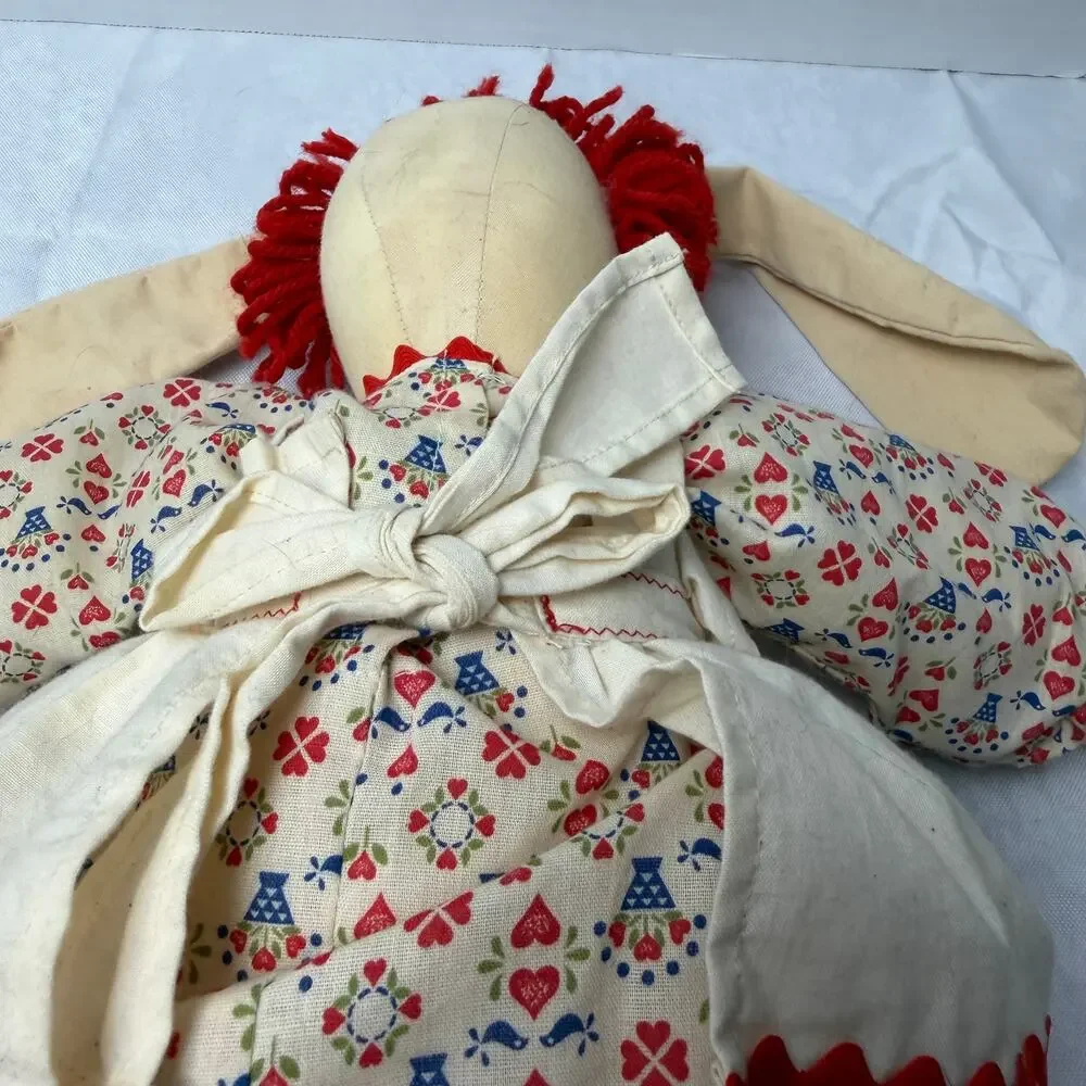 Handmade Raggedy Ann Bunny Rag Doll Calico American Folk‎ Art 21